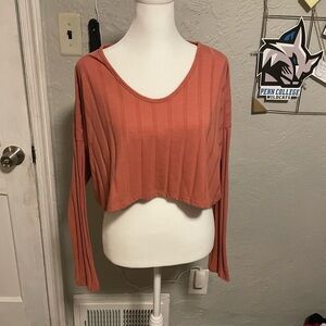 Mid-drift Long Sleeve Crop Top